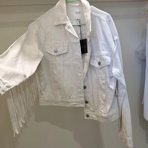 Le Lis Ivory Fringe Jean Jacket